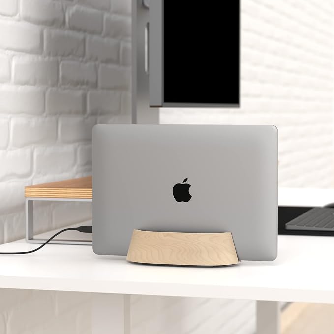 HumanCentric Vertical Laptop Stand in Maple Wood, Upright Adjustable Holder and - Image 8