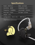 KZ ZSN Pro X in Ear Monitor Earphone 1BA 1DD Wired Earphone HiFi Sport Gaming - Image 8