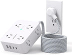 Surge Protector Power Strip 15 Ft Long Cord, HANYCONY Extension Cord 15 Feet by HANYCONY