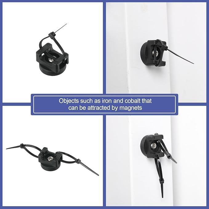 Yookeer 250 Pieces Magnetic Zip Tie Mount Multipurpose Cable Holder Magnets - Image 5