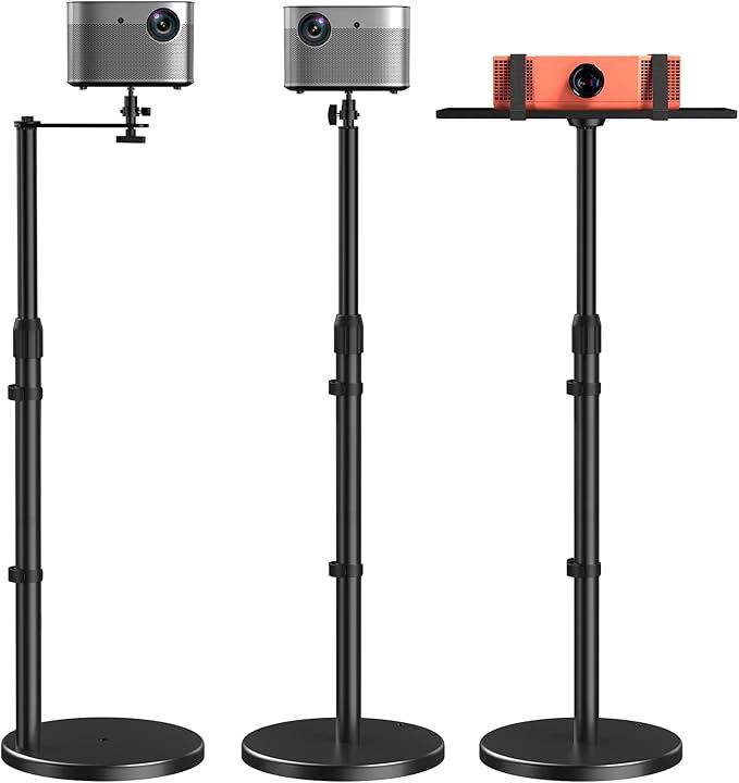 AMADA HOMEFURNISHING Height Adjustable Projector Stand 32"-47", Projector Floor by AMADAHOMEFURNISHING
