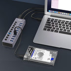 Powered 10-Port USB 3.0 Hub, USB C to 10 Ports USB Data Hub Splitter - Image 8