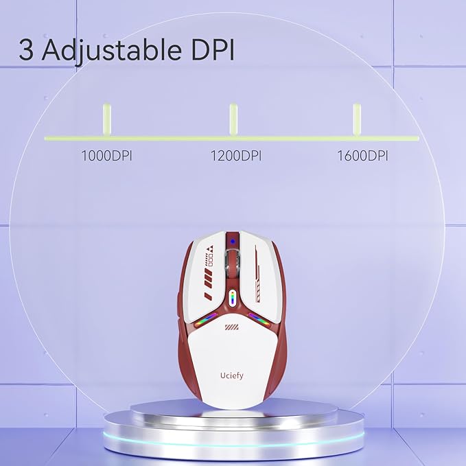 Uciefy V19 Wireless Mouse, 2.4GHz Rechargeable Mouse LED - Image 6