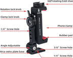 Metal Phone Tripod Mount w Rotatable Cold Shoe - Image 5