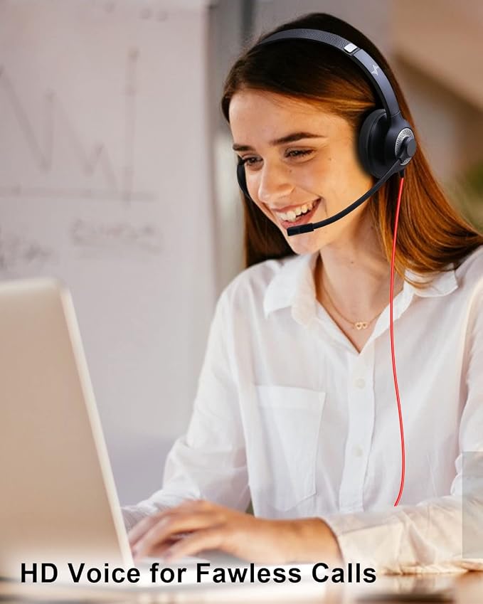 USB Headset with Mic for PC, On-Ear Computer Laptop Headphones with Noise - Image 6