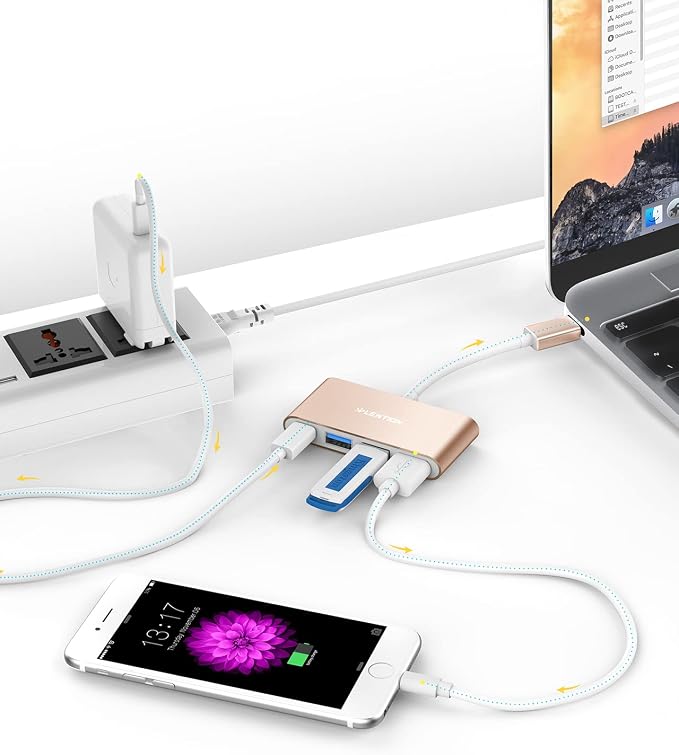 LENTION 4-in-1 USB-C Hub with Type C, USB 3.0, USB 2.0 - Image 3