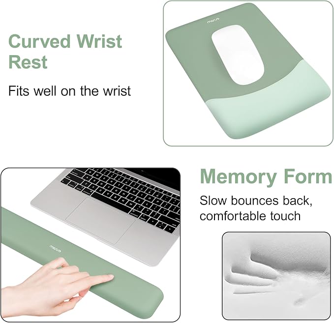 MOSISO Wrist Rest Support for Mouse Pad&Keyboard Set, Rectangular Ergonomic - Image 5