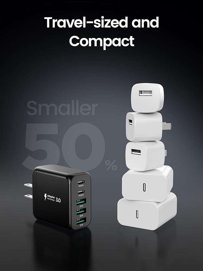 USB C Charger Block, Type C Charger Fast Charging, 50W 5-Port USB Wall Charger - Image 6