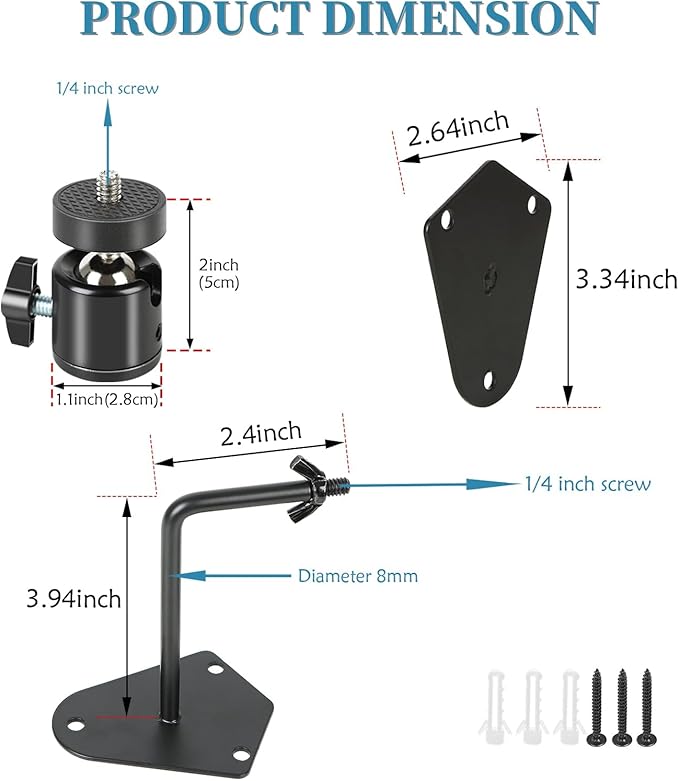 4-Pcs Camera Wall Mount Bracket, 360 Camera Mount - Image 5