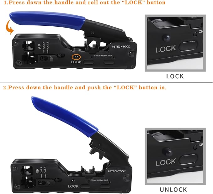 RJ45 Crimp Tool Ethernet Crimping Tool Wire Cutter Crimper - Image 4