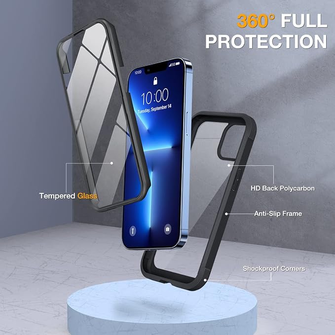 Miracase Glass Case for iPhone 13 Pro Max 6.7 inch, Upgrade Full-Body Clear - Image 2