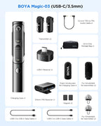 BOYA Magic-03 Wireless Lavalier Microphone, 30Hrs Battery, 328FT Los Range - Image 9
