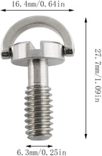 E-outstanding D Ring Hinged Screw 2PCS 1/4-20 Thread D-Ring Stainless Steel - Image 2