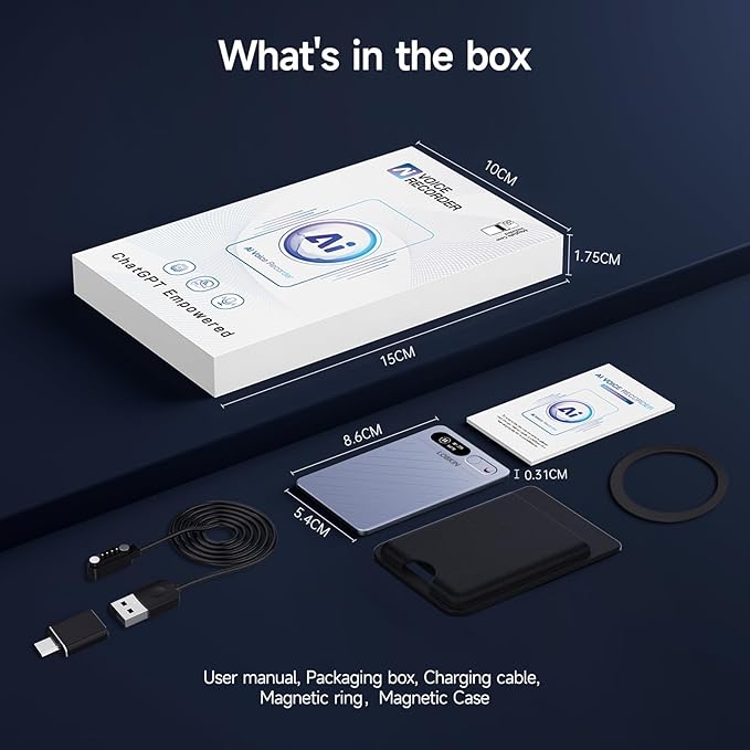 LOBKIN Ai Voice Recorder with Transcribe & Summarize, Note Voice Recorder - Image 9