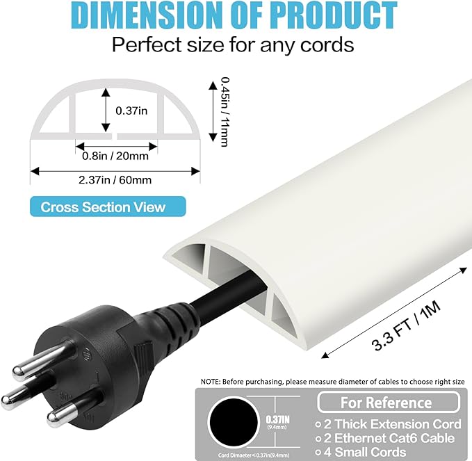 Floor Cord Cover Cable Cavity Self Adhesive Cord Hider Floor Floor Cable - Image 2