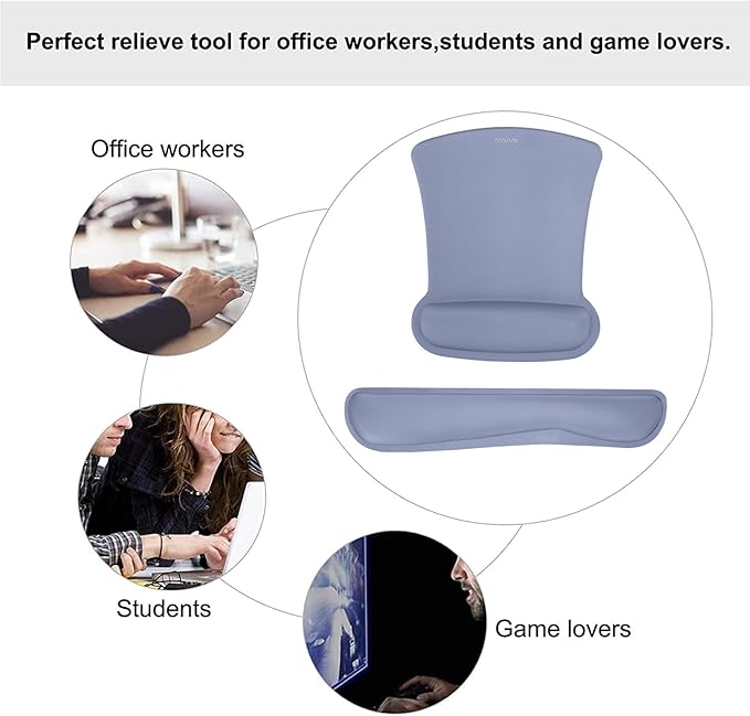 MOSISO Wrist Rest Support for Mouse Pad & Keyboard Set, Ergonomic Mousepad - Image 6