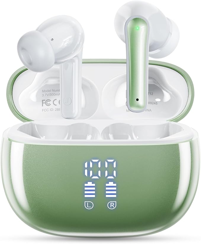 Wireless Earbuds, 40 Hours Playtime, Lightweight in-Ear Earphones by JGUG