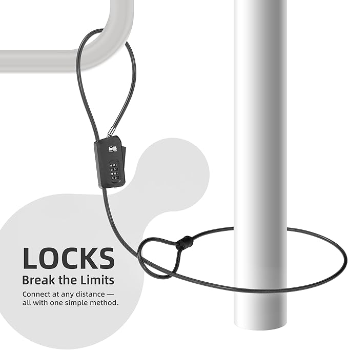 6ft Python Cable Lock for Bike, Electric Scooter, Trail Camera, 4 Digit - Image 3