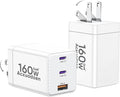 USB C Charger Block 160W, 3-Port GaN Super Fast Charger, Dual 65W Type C by Acxuodzen