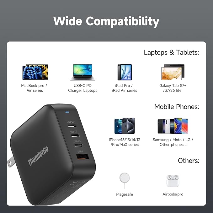 240W GaN Charger, 4-Port USB C Fast Charging Station - Image 6