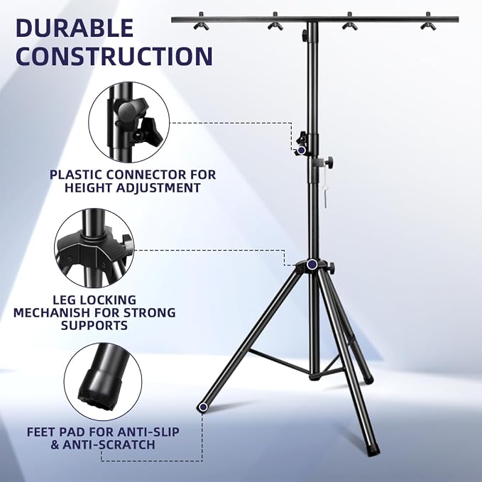 DJ Lights Stand, Heavy Duty DJ Stand 1 Pack, Portable Par Can Tripod Stage - Image 4