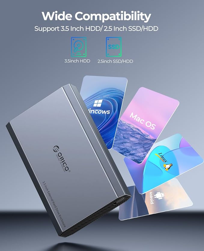 ORICO Aluminum 3.5 Hard Drive Enclosure - Image 5