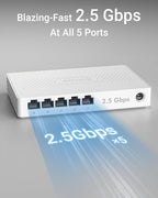 BrosTrend 5 Port 2.5GB Switch, Unmanaged Ethernet Switch - Image 2