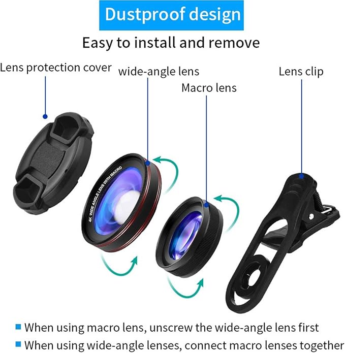 4K HD 0.45X Wide Angle Lens + 15X Macro Lens - Image 4