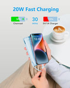Charmast Portable Charger with Built-in Cables and Wall Plug, 20000mAh 20W USB - Image 4