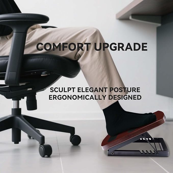 Adjustable Foot Rest for Under Desk at Work, Ergonomic Foot Stool Under Desk - Image 7