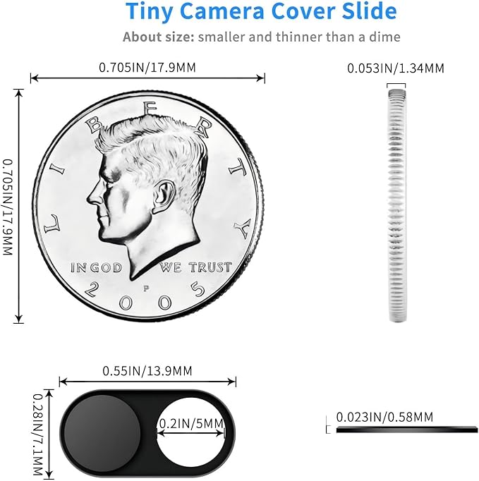 Metal Webcam Cover Slide, 0.022in Camera Cover - Image 3