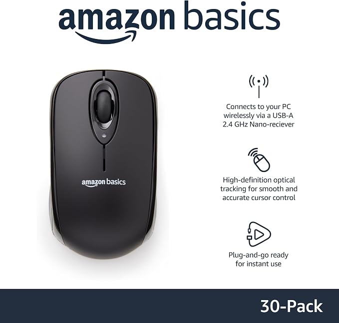 Amazon Basics 2.4 Ghz Wireless Optical Computer Mouse - Image 2