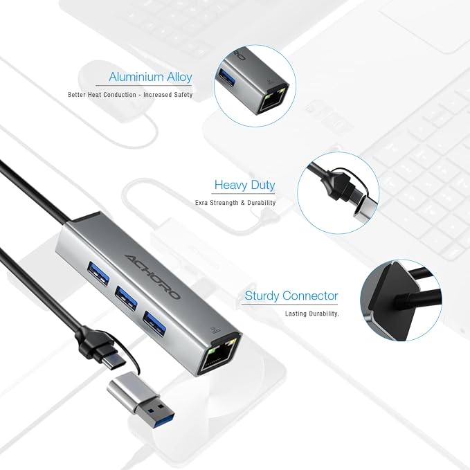 ACHORO USB Port Expender with LAN - Image 4