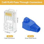 MECCANIXITY 30pcs Cat6 RJ45 Pass Through Connectors, RJ45 Connector 8P8C Gold - Image 2