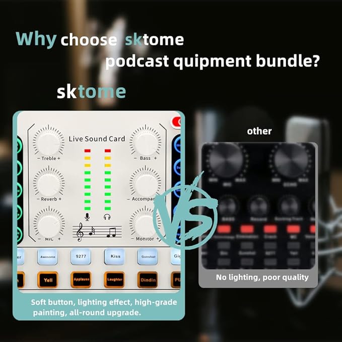 Podcast Equipment Bundle, BM-800 Podcast Microphone Bundle-Voice Changer - Image 3