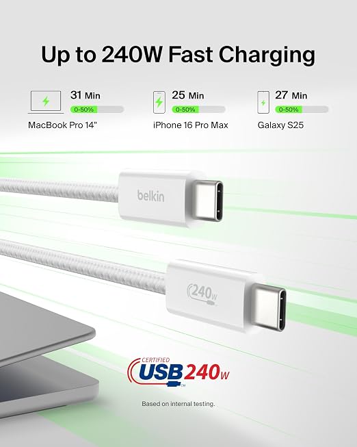 Belkin USB C to USB C Cable ​2-Pack, 240W - Image 2