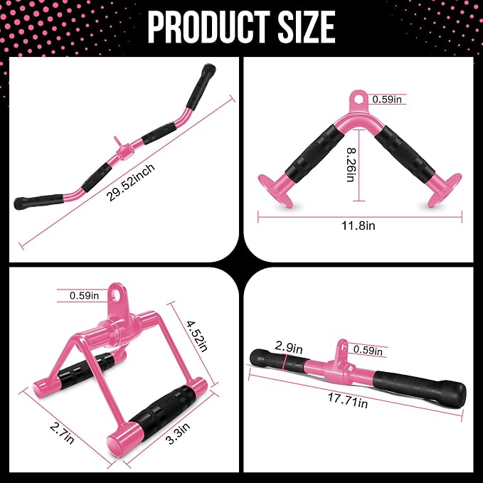 Cable Machine Attachment Set LAT Pulldown Attachments Weight Machine Accessories - Image 3