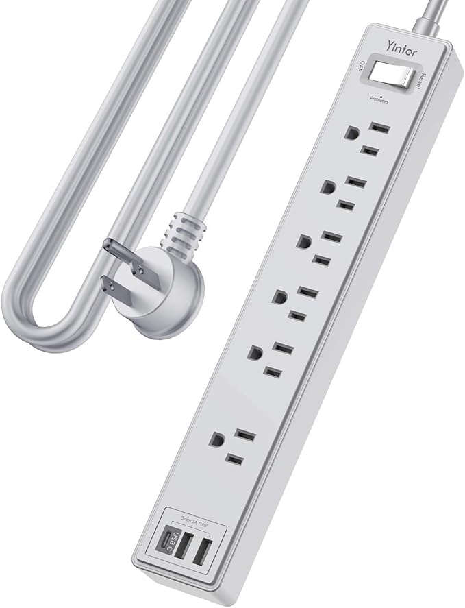 10Ft Power Strip Surge Protector by Yintar