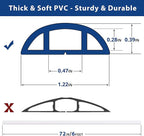 Cord Cover Floor 6ft White, PVC Floor Cable Cover, Cord Hider Floor Cord - Image 4