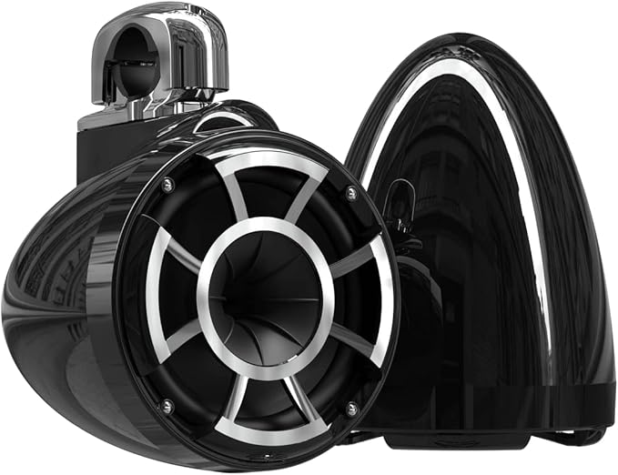 wet sounds Rev 8 Black V2 Revolution Series 8" Black Tower Speakers w/Fixed by wetsounds