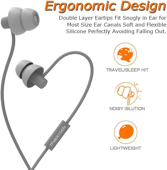 MAXROCK Sleeping Headphones, in-Ear Soundproof Earplug Soft Earbuds - Image 2