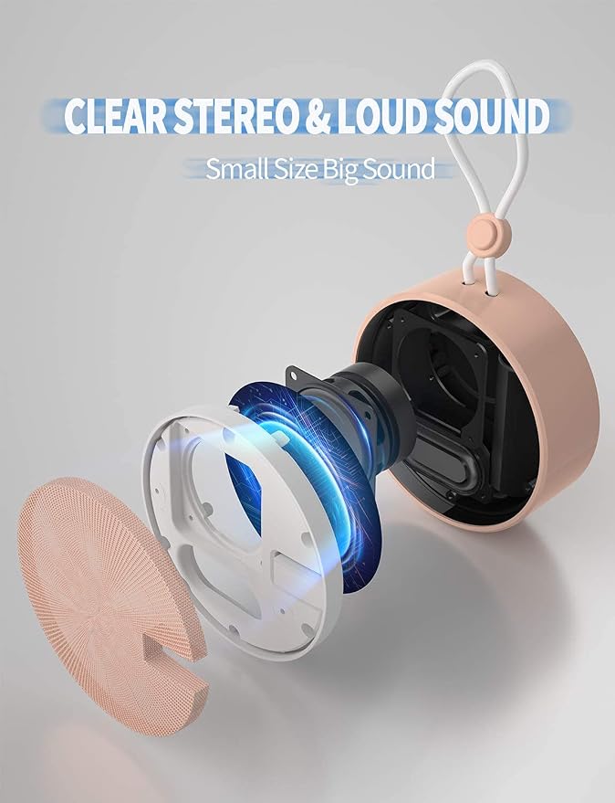 INSMY C12 IPX7 Waterproof Shower Bluetooth Speaker, Portable Small Speaker - Image 7