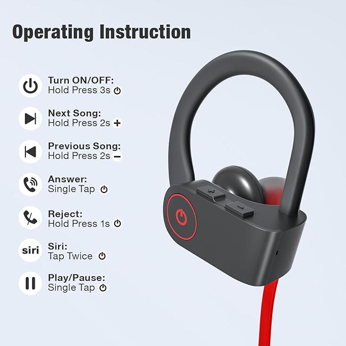 JOYWISE Bluetooth Headphones Wireless Earbuds 16H Playtime Wireless Headphones - Image 2