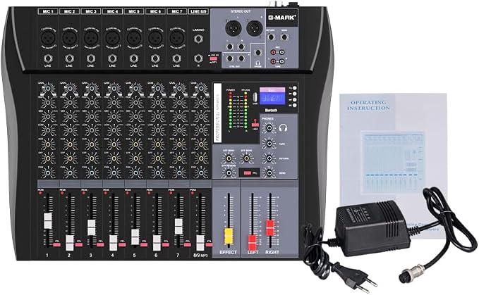 G-MARK MR80S Audio Mixer Interface USB Bluetooth Mixing Console 8 Channel 48V - Image 11