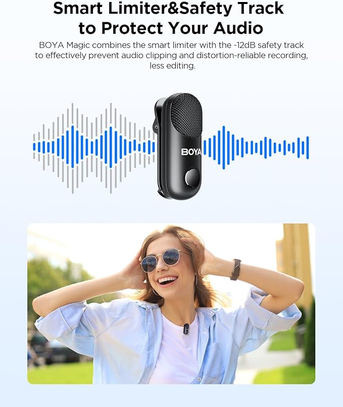 BOYA Magic-05 Wireless Lavalier Microphone, 30Hrs Battery, 328FT Los Range - Image 7