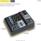 Mini audio audio mixers DJ mixer Sound Board Console System, 4 Channel 48V - Image 2