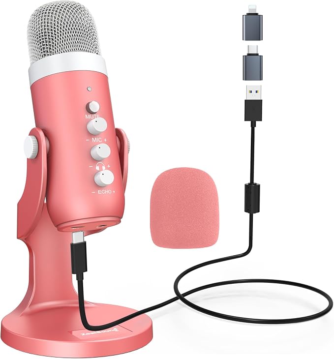 ZealSound USB Microphone, Condenser Computer Mic, Plug&Play Gaming Microphones by zealsound