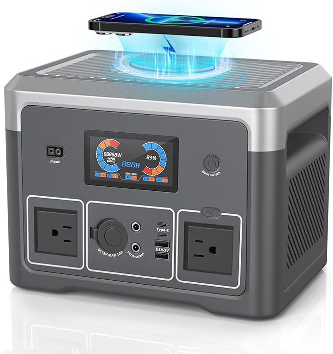 Portable Power Station 600W 665.6Wh LiFePO4 Battery Backup Solar Generator by Akiisolo-----STAYPOWEREDSTAYCONNECTED