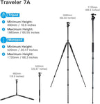 SIRUI Traveler 7A 65.55'' Aluminum Camera Tripod, E-10 Panorama Ball Head and - Image 5