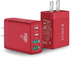 USB C Charger Block 2-Pack, Aiminu 40W 4-Port Fast USB C Charger Cube PD Power by Aiminu